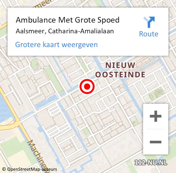 Locatie op kaart van de 112 melding: Ambulance Met Grote Spoed Naar Aalsmeer, Catharina-Amalialaan op 9 april 2023 12:34