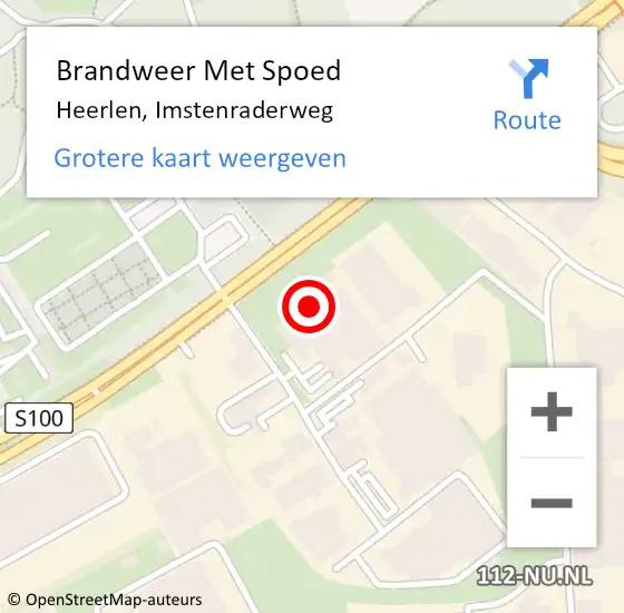 Locatie op kaart van de 112 melding: Brandweer Met Spoed Naar Heerlen, Imstenraderweg op 9 april 2023 13:19