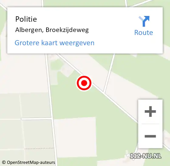 Locatie op kaart van de 112 melding: Politie Albergen, Broekzijdeweg op 9 april 2023 13:27