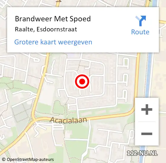 Locatie op kaart van de 112 melding: Brandweer Met Spoed Naar Raalte, Esdoornstraat op 9 april 2023 13:58