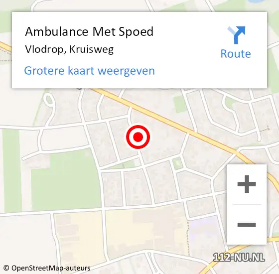 Locatie op kaart van de 112 melding: Ambulance Met Spoed Naar Vlodrop, Kruisweg op 9 april 2023 15:19