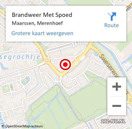 Locatie op kaart van de 112 melding: Brandweer Met Spoed Naar Maarssen, Merenhoef op 9 april 2023 15:58