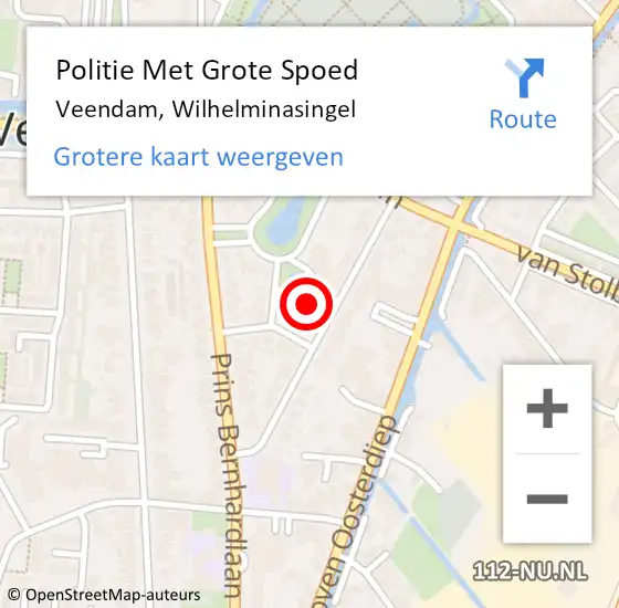 Locatie op kaart van de 112 melding: Politie Met Grote Spoed Naar Veendam, Wilhelminasingel op 9 april 2023 16:05