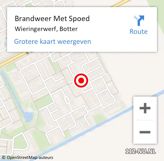 Locatie op kaart van de 112 melding: Brandweer Met Spoed Naar Wieringerwerf, Botter op 9 april 2023 16:14