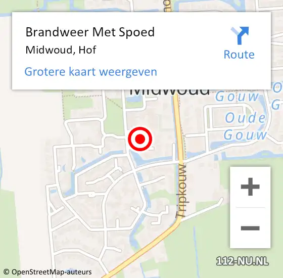 Locatie op kaart van de 112 melding: Brandweer Met Spoed Naar Midwoud, Hof op 21 augustus 2014 18:20