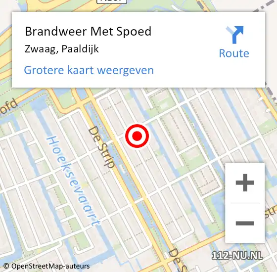 Locatie op kaart van de 112 melding: Brandweer Met Spoed Naar Zwaag, Paaldijk op 9 april 2023 16:14