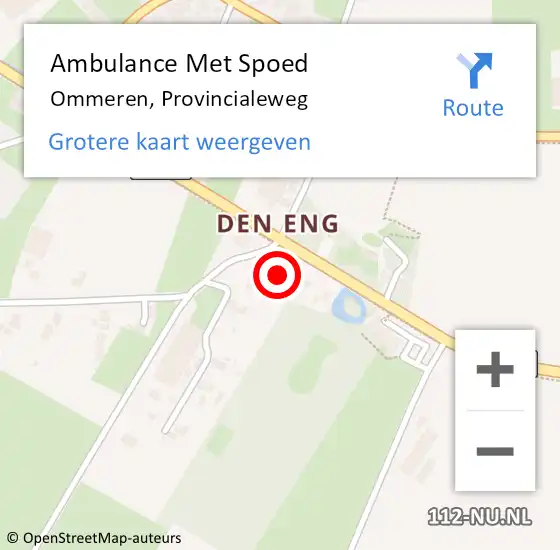 Locatie op kaart van de 112 melding: Ambulance Met Spoed Naar Ommeren, Provincialeweg op 21 augustus 2014 18:28