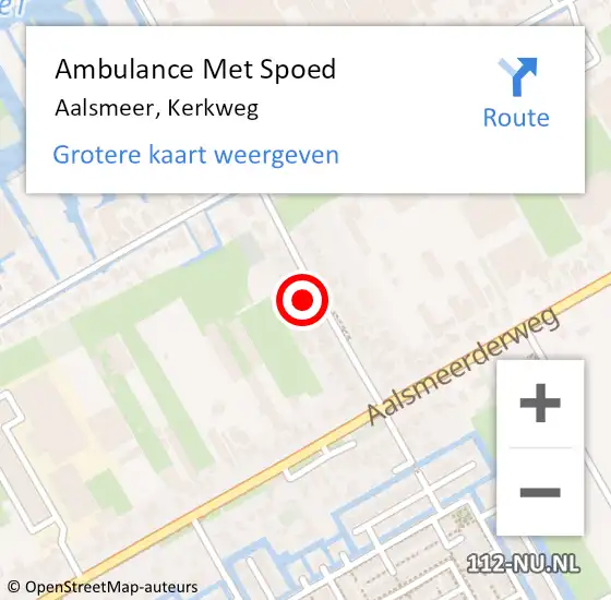 Locatie op kaart van de 112 melding: Ambulance Met Spoed Naar Aalsmeer, Kerkweg op 9 april 2023 17:44