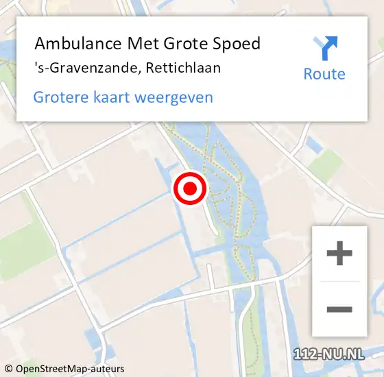 Locatie op kaart van de 112 melding: Ambulance Met Grote Spoed Naar 's-Gravenzande, Rettichlaan op 9 april 2023 18:48