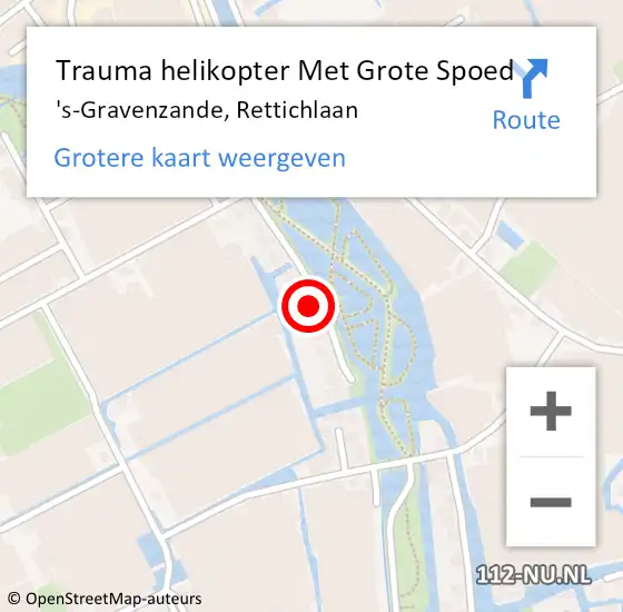 Locatie op kaart van de 112 melding: Trauma helikopter Met Grote Spoed Naar 's-Gravenzande, Rettichlaan op 9 april 2023 18:51