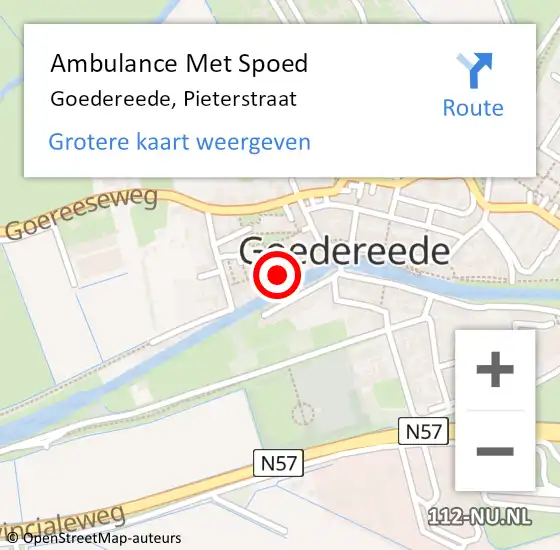 Locatie op kaart van de 112 melding: Ambulance Met Spoed Naar Goedereede, Pieterstraat op 9 april 2023 19:01