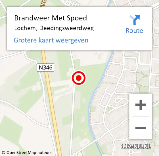 Locatie op kaart van de 112 melding: Brandweer Met Spoed Naar Lochem, Deedingsweerdweg op 9 april 2023 19:33