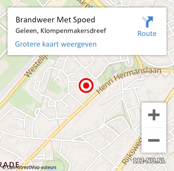 Locatie op kaart van de 112 melding: Brandweer Met Spoed Naar Geleen, Klompenmakersdreef op 9 april 2023 19:51