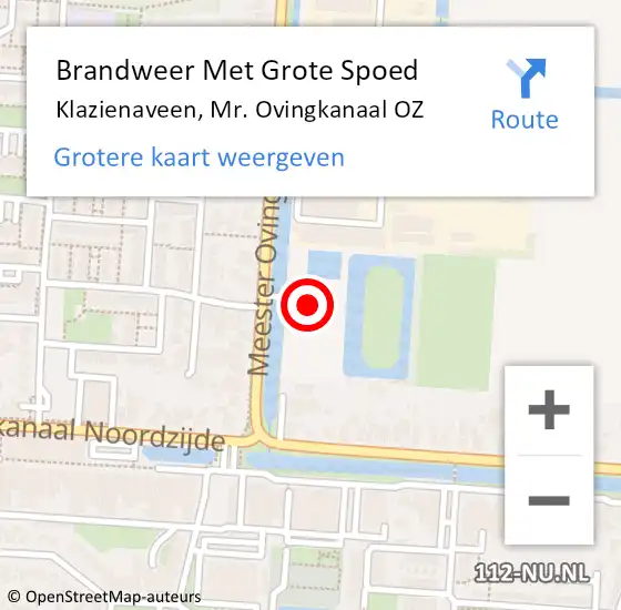 Locatie op kaart van de 112 melding: Brandweer Met Grote Spoed Naar Klazienaveen, Mr. Ovingkanaal OZ op 9 april 2023 20:50