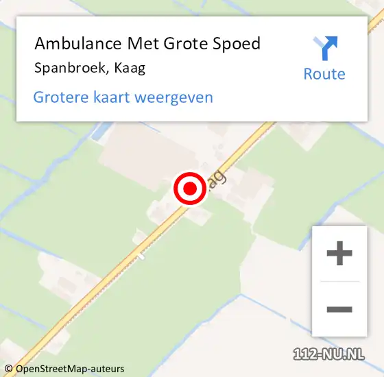 Locatie op kaart van de 112 melding: Ambulance Met Grote Spoed Naar Spanbroek, Kaag op 9 april 2023 22:21