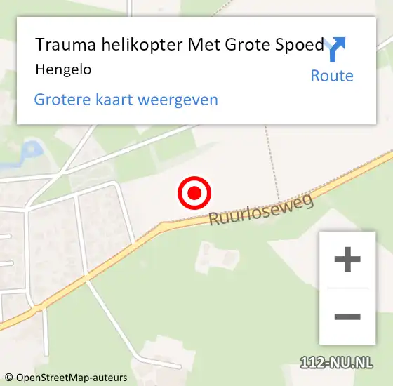 Locatie op kaart van de 112 melding: Trauma helikopter Met Grote Spoed Naar Hengelo op 9 april 2023 22:27