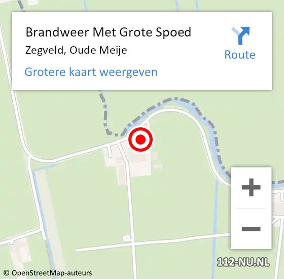 Locatie op kaart van de 112 melding: Brandweer Met Grote Spoed Naar Zegveld, Oude Meije op 10 april 2023 00:06