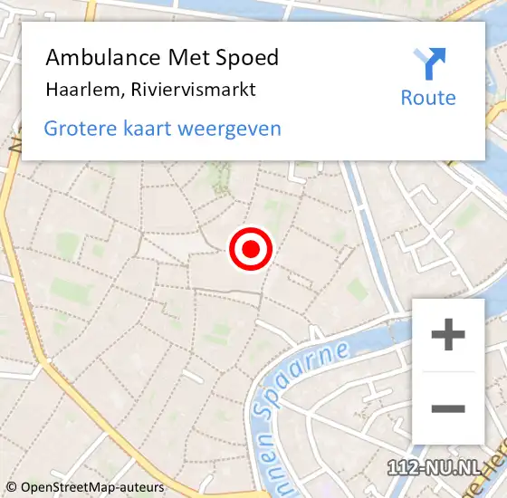 Locatie op kaart van de 112 melding: Ambulance Met Spoed Naar Haarlem, Riviervismarkt op 10 april 2023 00:29