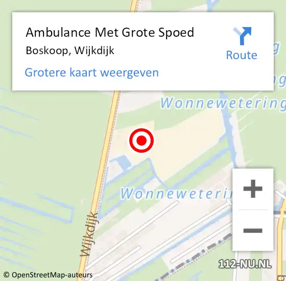 Locatie op kaart van de 112 melding: Ambulance Met Grote Spoed Naar Boskoop, Wijkdijk op 10 april 2023 00:49