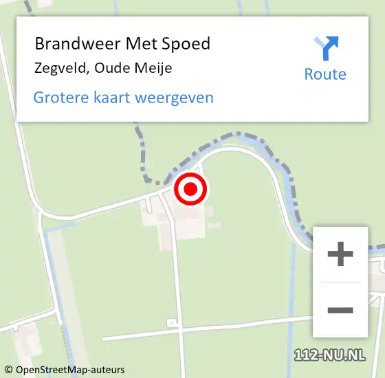 Locatie op kaart van de 112 melding: Brandweer Met Spoed Naar Zegveld, Oude Meije op 10 april 2023 01:03