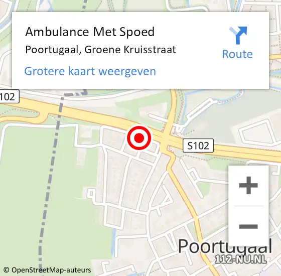 Locatie op kaart van de 112 melding: Ambulance Met Spoed Naar Poortugaal, Groene Kruisstraat op 10 april 2023 02:54