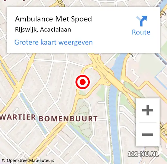 Locatie op kaart van de 112 melding: Ambulance Met Spoed Naar Rijswijk, Acacialaan op 10 april 2023 05:07