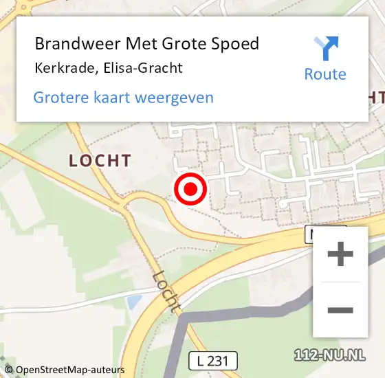 Locatie op kaart van de 112 melding: Brandweer Met Grote Spoed Naar Kerkrade, Elisa-Gracht op 10 april 2023 06:44