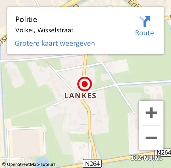 Locatie op kaart van de 112 melding: Politie Volkel, Wisselstraat op 10 april 2023 10:16