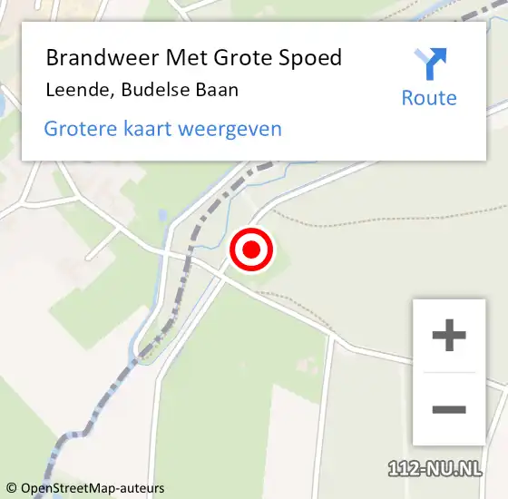 Locatie op kaart van de 112 melding: Brandweer Met Grote Spoed Naar Leende, Budelse Baan op 10 april 2023 10:27