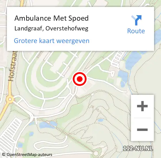 Locatie op kaart van de 112 melding: Ambulance Met Spoed Naar Landgraaf, Overstehofweg op 21 augustus 2014 19:58