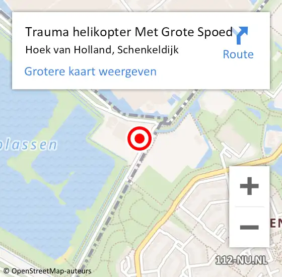 Locatie op kaart van de 112 melding: Trauma helikopter Met Grote Spoed Naar Hoek van Holland, Schenkeldijk op 10 april 2023 11:35