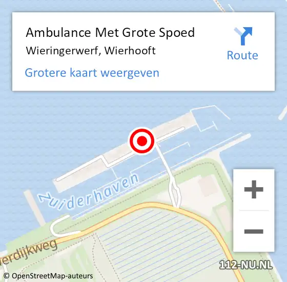 Locatie op kaart van de 112 melding: Ambulance Met Grote Spoed Naar Wieringerwerf, Wierhooft op 10 april 2023 12:11