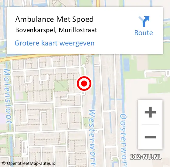 Locatie op kaart van de 112 melding: Ambulance Met Spoed Naar Bovenkarspel, Murillostraat op 10 april 2023 12:45