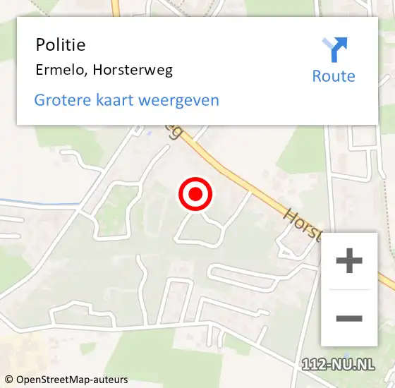 Locatie op kaart van de 112 melding: Politie Ermelo, Horsterweg op 10 april 2023 13:03