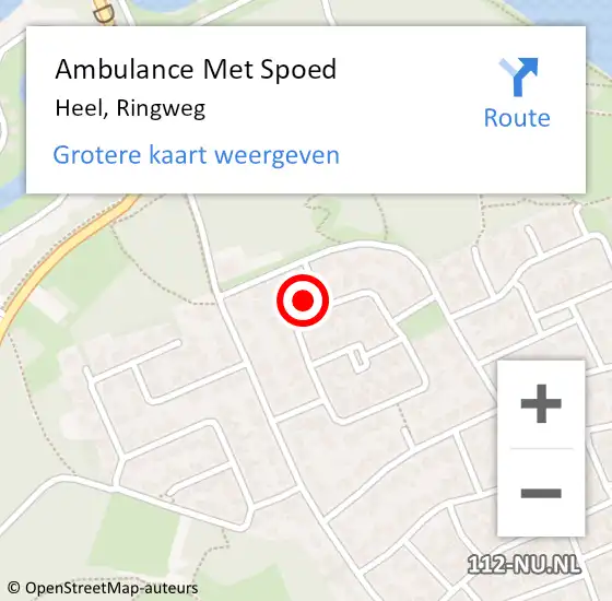 Locatie op kaart van de 112 melding: Ambulance Met Spoed Naar Heel, Ringweg op 10 april 2023 14:11