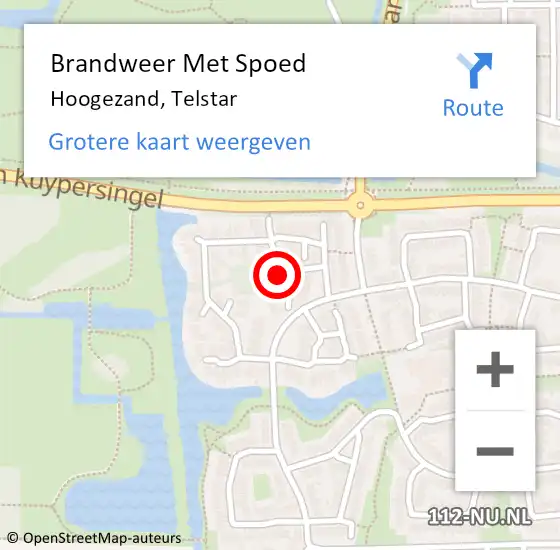 Locatie op kaart van de 112 melding: Brandweer Met Spoed Naar Hoogezand, Telstar op 10 april 2023 14:18