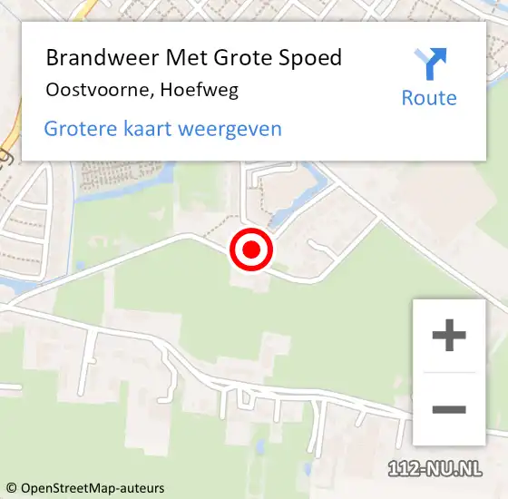 Locatie op kaart van de 112 melding: Brandweer Met Grote Spoed Naar Oostvoorne, Hoefweg op 10 april 2023 14:19