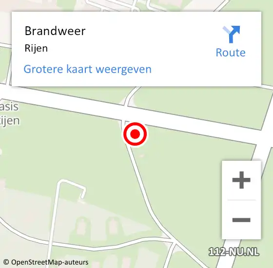 Locatie op kaart van de 112 melding: Brandweer Rijen op 10 april 2023 15:20