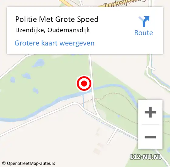 Locatie op kaart van de 112 melding: Politie Met Grote Spoed Naar IJzendijke, Oudemansdijk op 10 april 2023 17:15