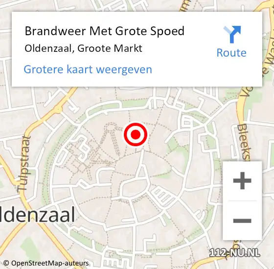 Locatie op kaart van de 112 melding: Brandweer Met Grote Spoed Naar Oldenzaal, Groote Markt op 10 april 2023 17:28