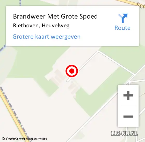 Locatie op kaart van de 112 melding: Brandweer Met Grote Spoed Naar Riethoven, Heuvelweg op 10 april 2023 17:34