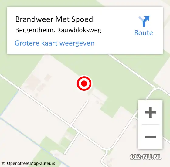 Locatie op kaart van de 112 melding: Brandweer Met Spoed Naar Bergentheim, Rauwbloksweg op 10 april 2023 18:02