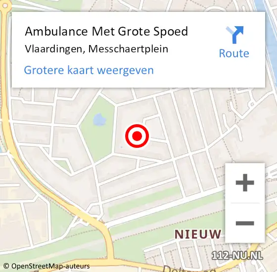 Locatie op kaart van de 112 melding: Ambulance Met Grote Spoed Naar Vlaardingen, Messchaertplein op 10 april 2023 18:55