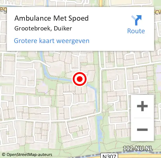 Locatie op kaart van de 112 melding: Ambulance Met Spoed Naar Grootebroek, Duiker op 10 april 2023 19:17