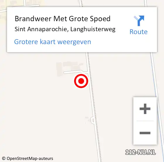 Locatie op kaart van de 112 melding: Brandweer Met Grote Spoed Naar Sint Annaparochie, Langhuisterweg op 10 april 2023 19:41