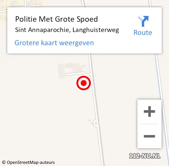 Locatie op kaart van de 112 melding: Politie Met Grote Spoed Naar Sint Annaparochie, Langhuisterweg op 10 april 2023 19:43