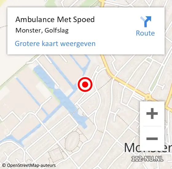 Locatie op kaart van de 112 melding: Ambulance Met Spoed Naar Monster, Golfslag op 10 april 2023 19:43