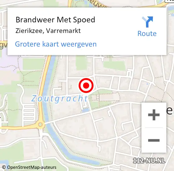 Locatie op kaart van de 112 melding: Brandweer Met Spoed Naar Zierikzee, Varremarkt op 10 april 2023 19:46