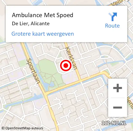 Locatie op kaart van de 112 melding: Ambulance Met Spoed Naar De Lier, Alicante op 10 april 2023 20:02