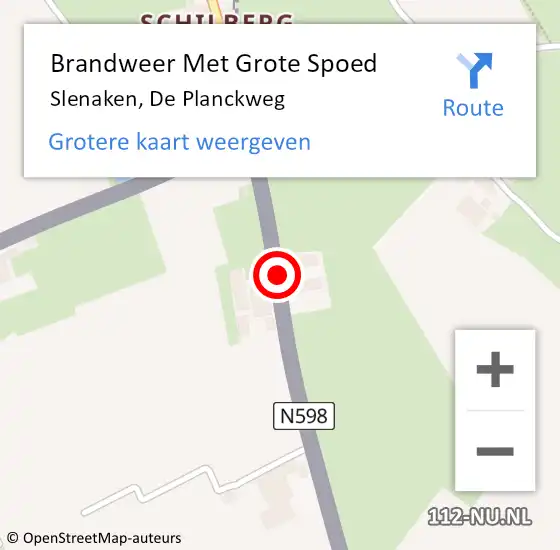 Locatie op kaart van de 112 melding: Brandweer Met Grote Spoed Naar Slenaken, De Planckweg op 10 april 2023 21:19